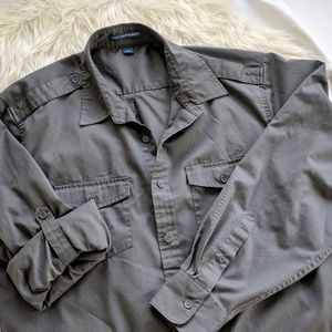 Stain resistant roll sleeve twill shirt